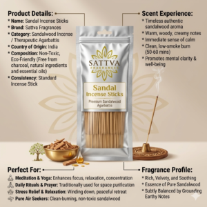 Sandal Incense Sticks(Agarbatti) - 100gms